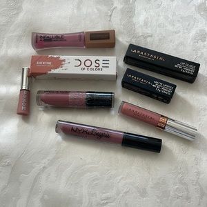 Variety of lipstick and lipgloss